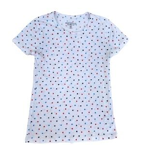 J CREW mercantile collector tee white hearts XS